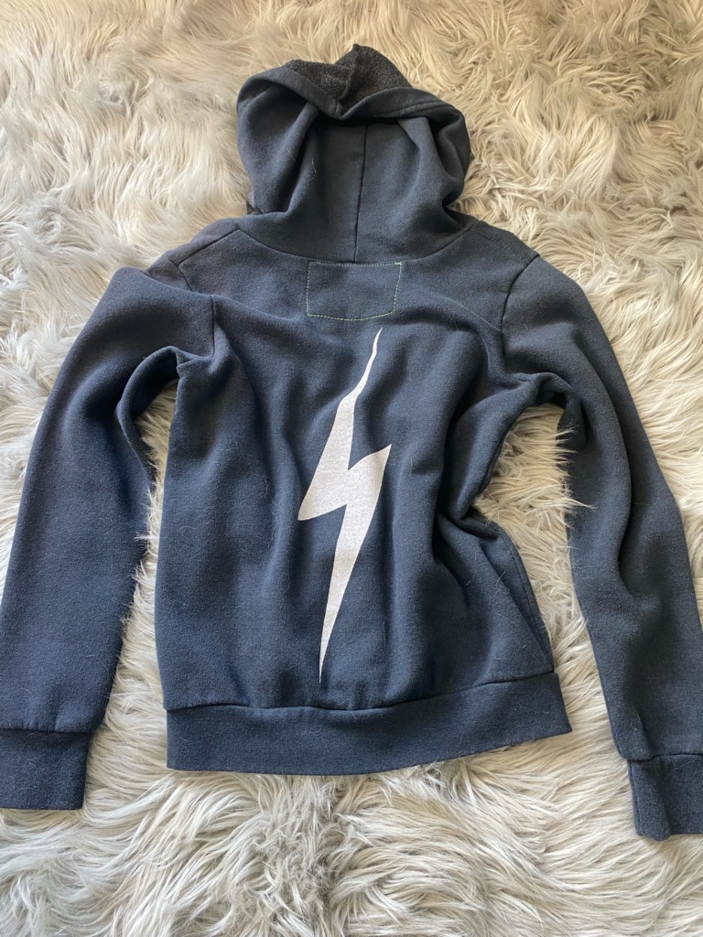 Aviator Nation Kids Navy Lightning Zip Hoodie - Picture 2 of 4